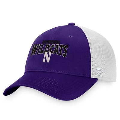 Top Of The World Men's  Purple, White Northwestern Wildcats Breakout Trucker Snapback Hat
