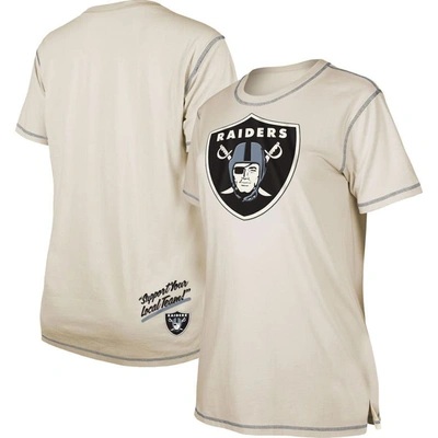 New Era Cream Las Vegas Raiders Split T-shirt
