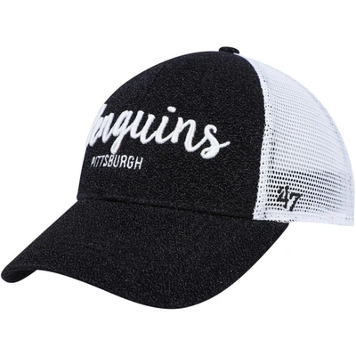 47 Brand '47 Black/white Pittsburgh Penguins Encore Mvp Trucker Snapback Hat