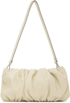 Staud Women's Bean Ruched Leather Shoulder Bag In White