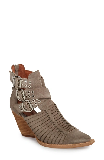 Jeffrey Campbell Jamison Bootie In Taupe Oiled Suede