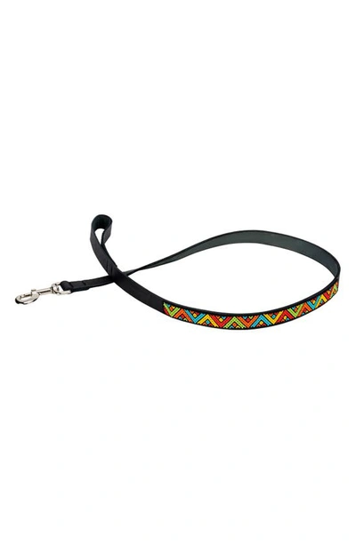 Jabulani Beaded Leather Pet Leash In Pop Art