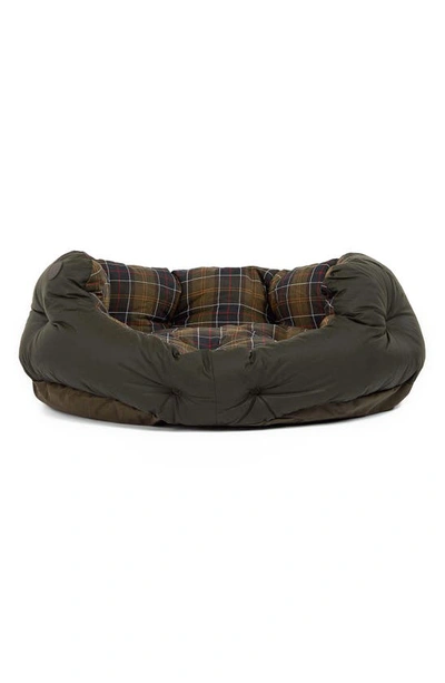 Barbour Waxed Cotton Dog Bed In 绿色