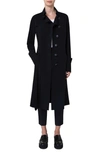 Akris Punto Laser Cut Technical Crepe Trench Coat In Black