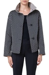 Akris Punto Polka Dot Reversible Jacket In Black Cream