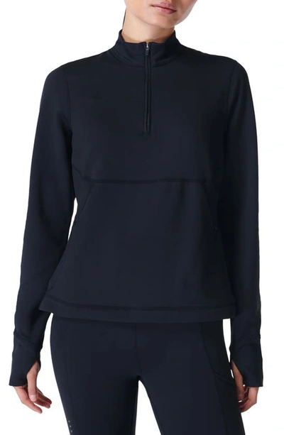 Sweaty Betty Therma Half Zip Running Top In Black