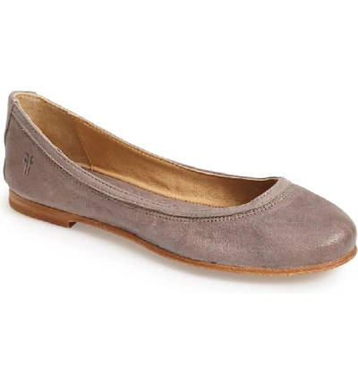 Frye Carson Leather Ballet Flats In Grey Antique Nubuck