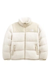 The North Face High Pile Fleece Nuptse Jacket In White
