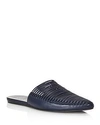 Tory Burch Women's Sienna Woven Leather Pointed Toe Mules In Perfect Navy