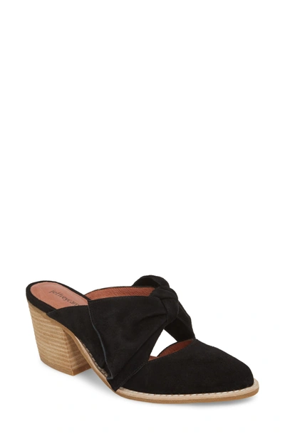 Jeffrey Campbell Cyrus Knotted Mary Jane Mule In Black Suede