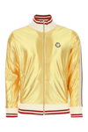 Moncler Genius Shiny Zip-up Sweatshirt In Yellow