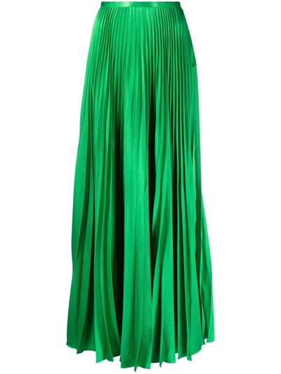 Solace London Henley Pleated Maxi Skirt In Green