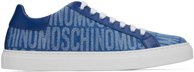 Moschino Logo-jacquard Low-top Sneakers In Blue