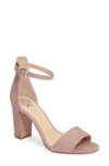 Vince Camuto Corlina Ankle Strap Sandal In Rose Quartz Nubuck Leather