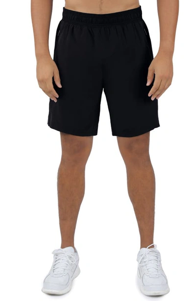 90 Degree By Reflex Woven Zip Pocket Shorts In Black