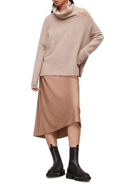 Allsaints Nada Sweater Midi Dress Set In Pashmina Pink