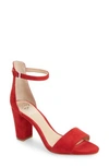 Vince Camuto Corlina Ankle Strap Sandal In Cherry Red Suede