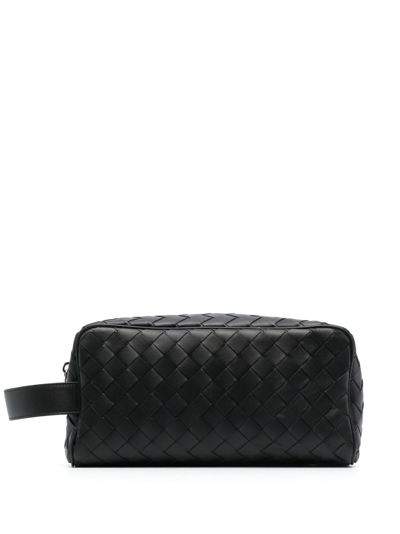 Bottega Veneta Intrecciato Travel Pouch In Black