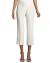 Lafayette 148 Manhattan Finesse Crepe Cropped Flare Pants In Cloud