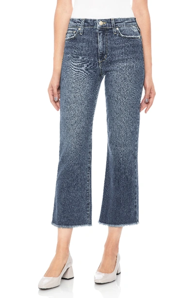 Joe's Jeans Wyatt Wide-leg Crop Jeans W/ Frayed Hem In Saxon