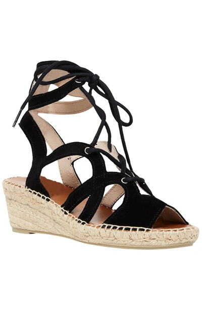 Andre Assous Deanna Black Espadrille Wedge Sandal