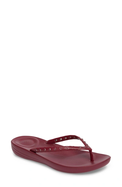 Fitflop Iqushion Flip Flop In Plum Jam
