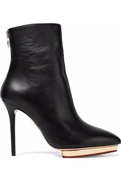 Charlotte Olympia Woman Deborah Leather Ankle Boots Black