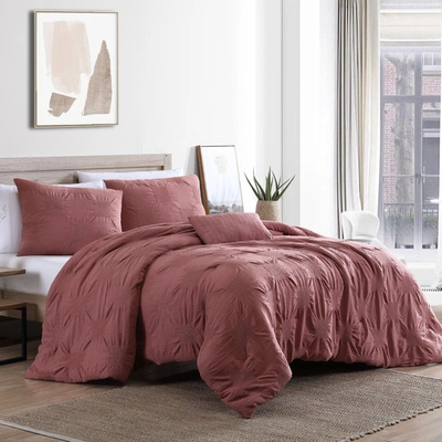 Modern Threads 4-piece Jesse Washed Solid Comforter Set In Pink