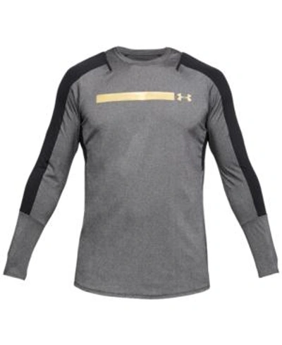 Under Armour Men's Perpetual Metallic-logo Long-sleeve T-shirt In Grey