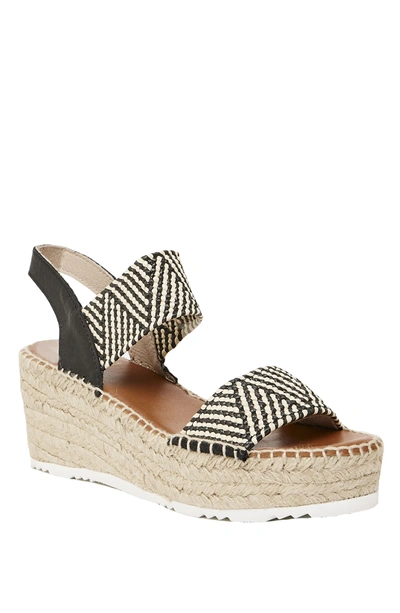 Andre Assous Candy Black / White Espadrille Wedge Sandal