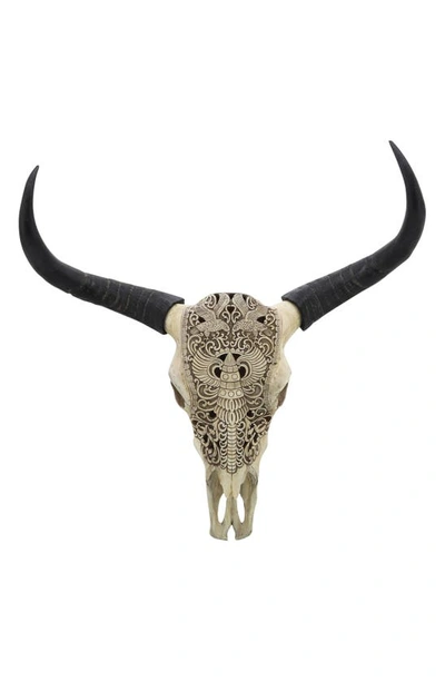 Sagebrook Home Resin 28" H Bull Skull Wall Accent In Multi