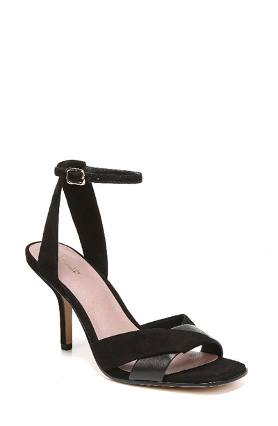 Diane Von Furstenberg Fiona Suede/leather Ankle-strap Sandal In Black