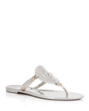 Jack Rogers Thong Sandals - Georgica Jelly In Silver/ Silver