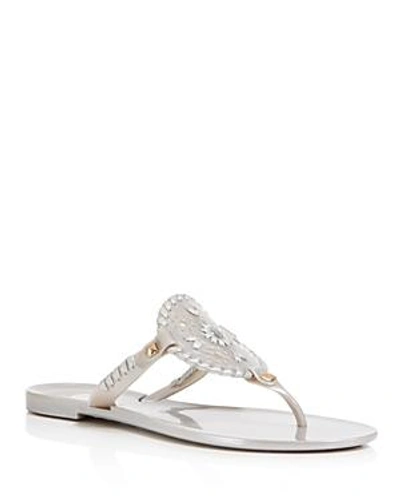Jack Rogers Thong Sandals - Georgica Jelly In Silver/ Silver