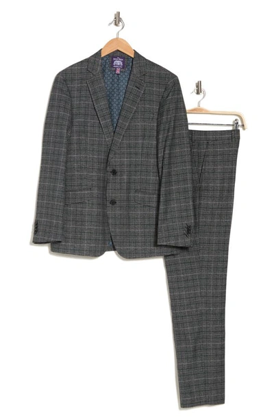 Savile Row Co Textured Plaid Two-piece Suit In Grey