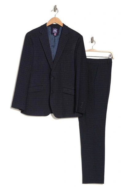 Savile Row Co Check Two-piece Suit In Blue