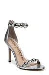 Sam Edelman Sam Edelmen Addison Embellished Ankle Strap Sandal In Classic Nude Leather