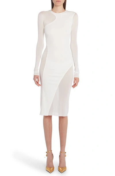 Tom Ford White Midi Dress With Transparent Inserts
