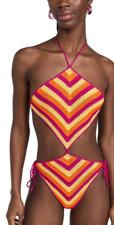Solid & Striped The Cheyenne One Piece Swimsuit In Pink