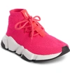 Balenciaga Speed Lace-up Knit Trainer In Pink