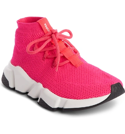 Balenciaga Speed Lace-up Knit Trainer In Pink