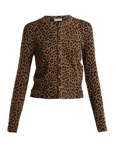 Balenciaga Leopard-jacquard Button-front Cardigan In Animal