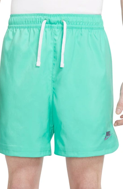 Nike Woven Lined Flow Shorts In Light Menta/ Light Thistle