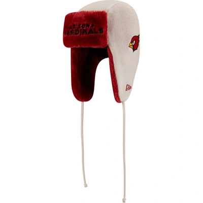 New Era White Arizona Cardinals Helmet Head Trapper Knit Hat