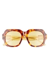Pared 51.5mm Square Sunglasses In Tortoise Solid Yellow Lenses