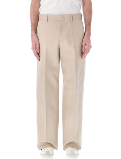 Valentino Wide-leg Gabardine Trousers In Neutrals