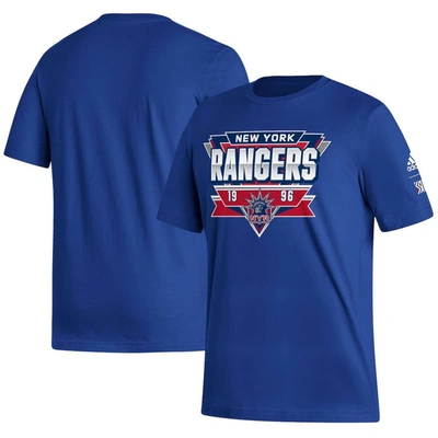 Adidas Originals Adidas Royal New York Rangers Reverse Retro 2.0 Fresh Playmaker T-shirt