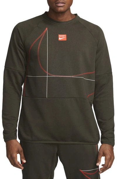 Nike French Terry Cotton Blend Crewneck Sweatshirt In Green