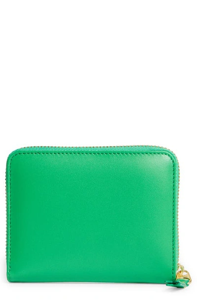Comme Des Garçons Classic Leather Zip Accordion Wallet In Green