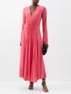 Isabel Marant Nemalia Ruched Midi Dress In Pink